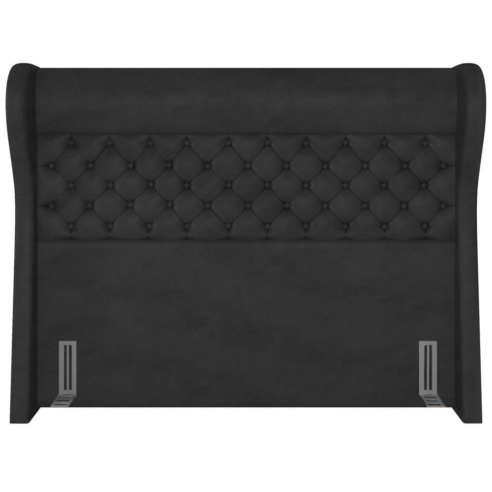 Cabeceira Cama Box Casal 140 cm P05 Madrid Couríssimo Preto - Lyam Decor