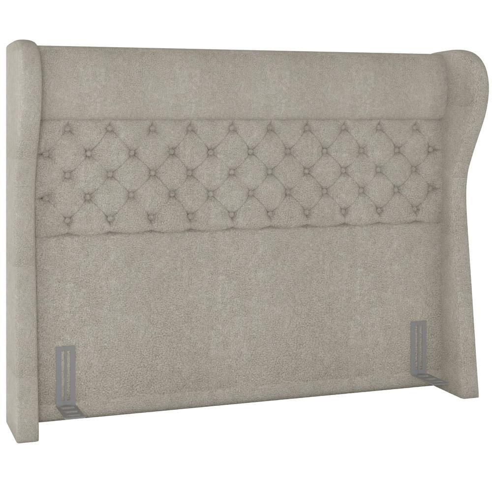 Cabeceira Cama Box Casal 140 cm P05 Madrid Bouclê Creme - Lyam Decor