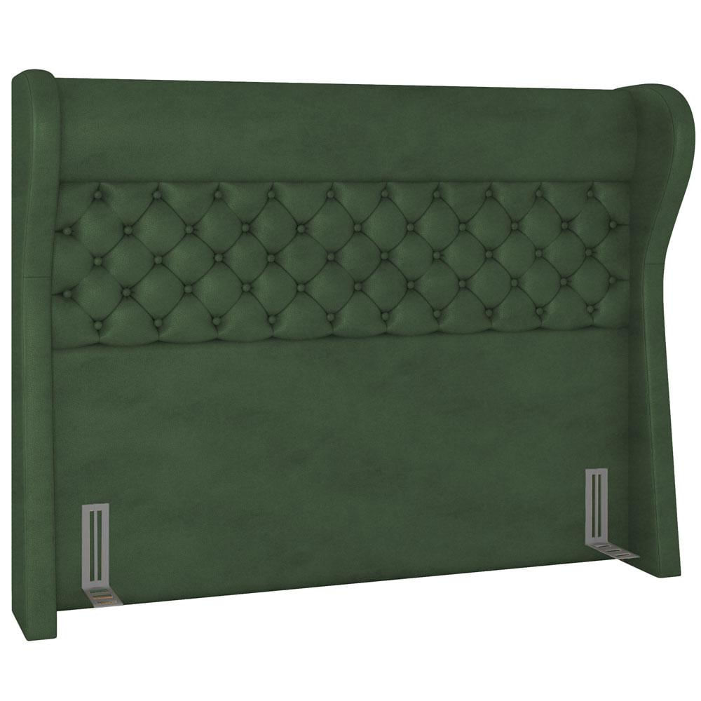 Cabeceira Cama Box King 195 cm P05 Madrid Couríssimo Verde Musgo - Lyam Decor