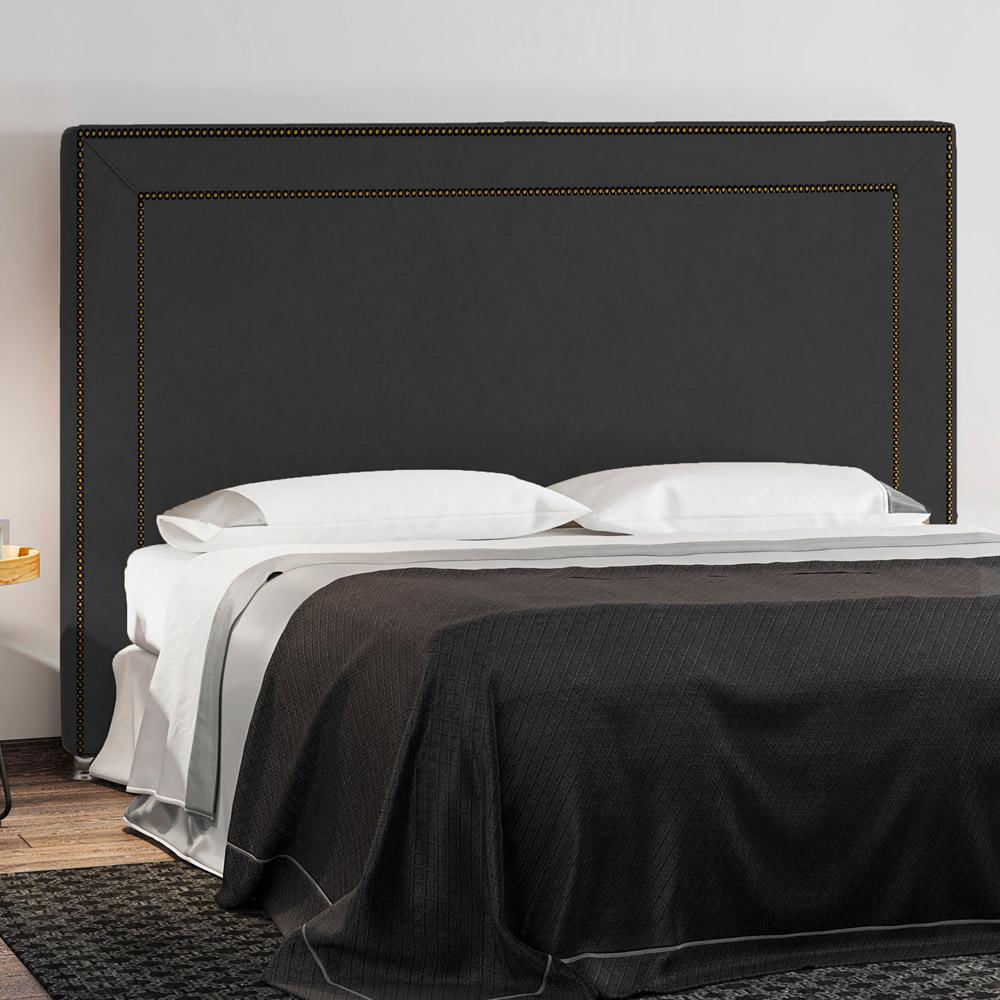 Cabeceira Cama Box Casal 140 cm P05 Berlim Veludo Preto - Lyam