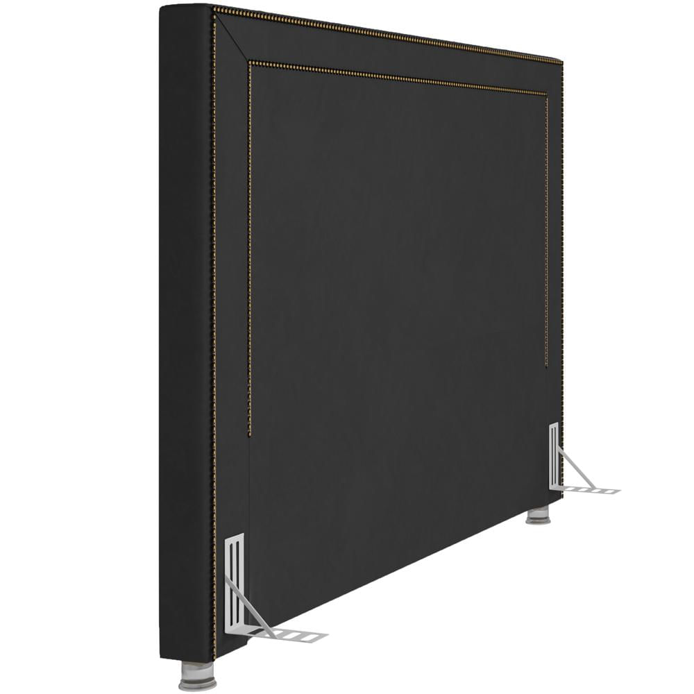 Cabeceira Cama Box Casal 140 cm P05 Berlim Veludo Preto - Lyam