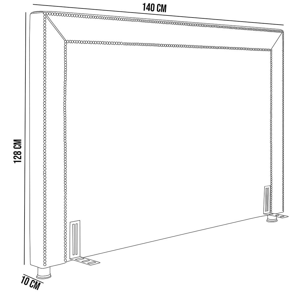 Cabeceira Cama Box Casal 140 cm P05 Berlim Veludo Preto - Lyam