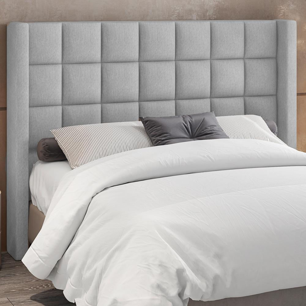 Cabeceira Cama Box Casal 140 cm P05 Paris Linho Cinza - Lyam Decor