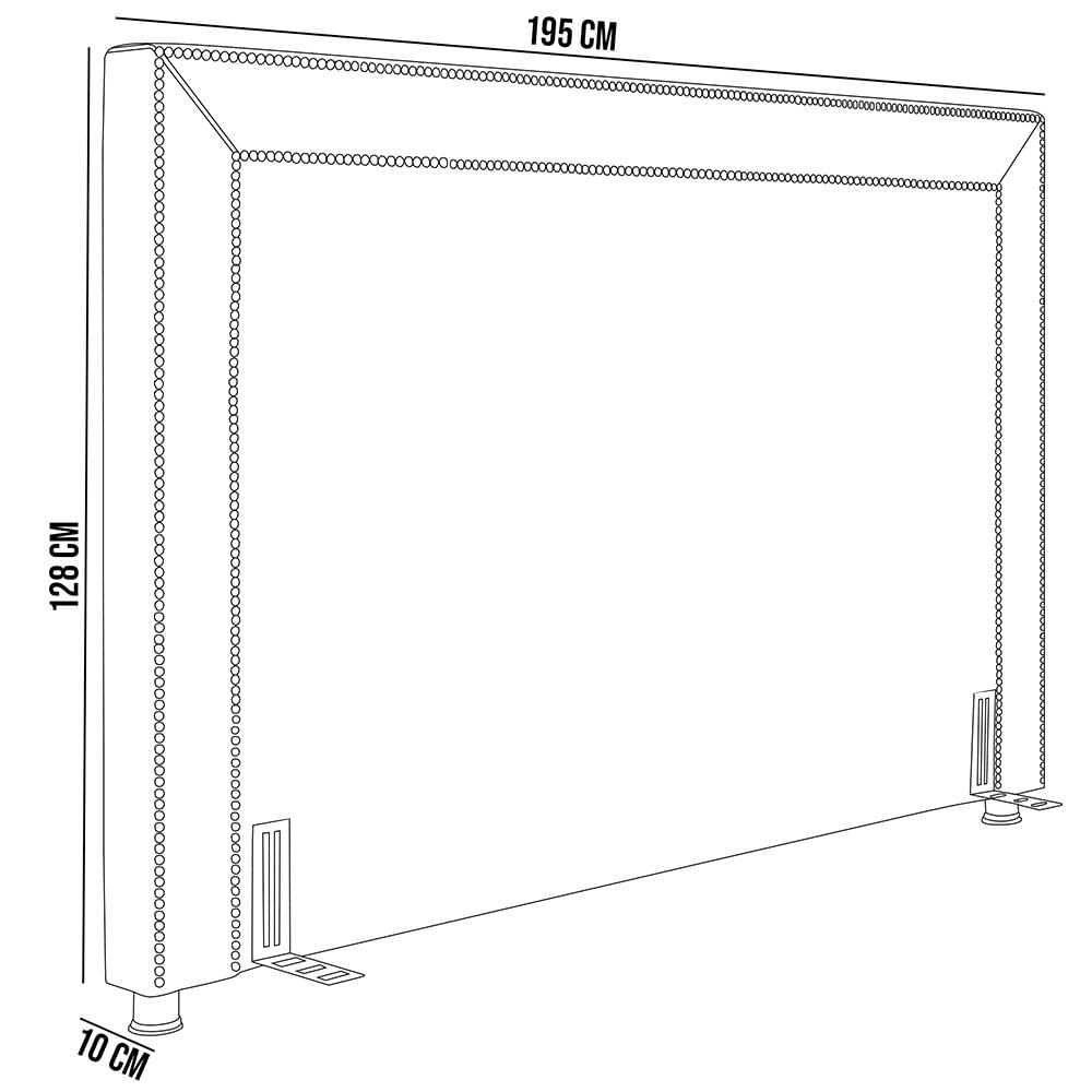 Cabeceira Cama Box Casal 195 cm P05 Berlim Veludo Preto - Lyam