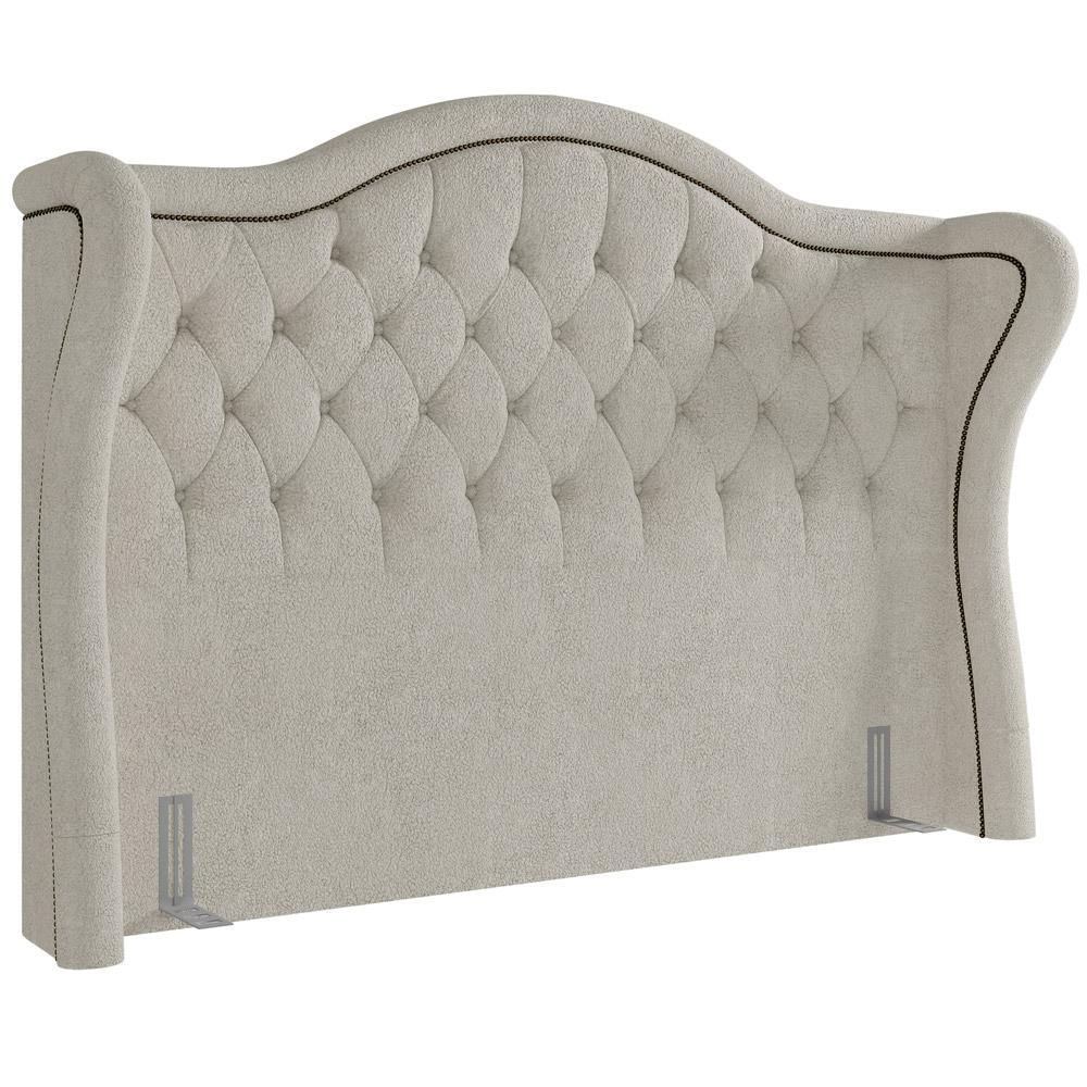 Cabeceira Cama Box Casal 140 cm P05 Lisboa Bouclê Creme - Lyam Decor