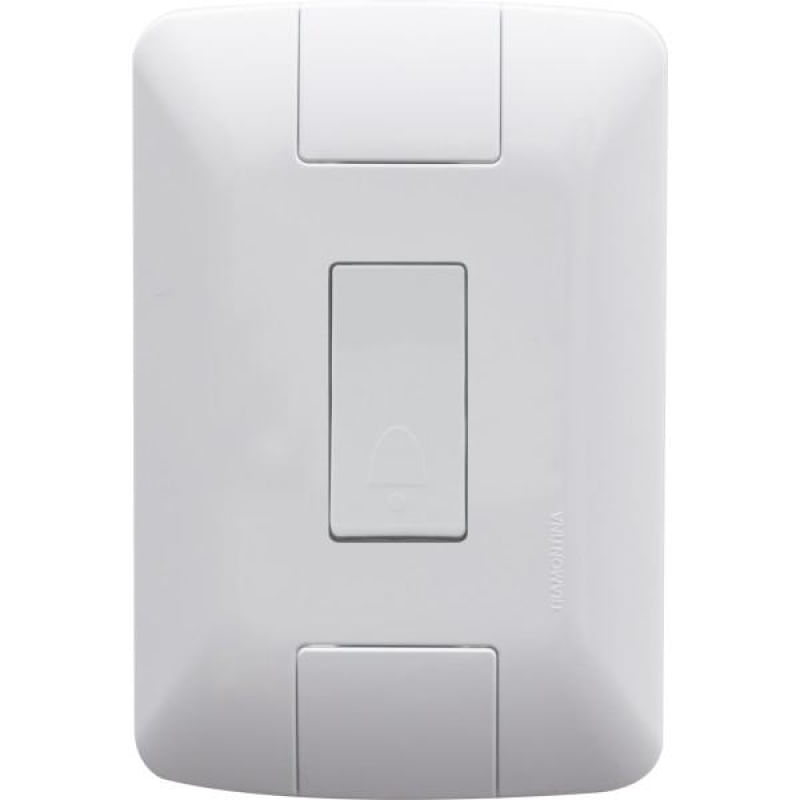 Conjunto 4x2 com 1 Pulsador Campainha  Tramontina Aria 6 A 250 V Branco