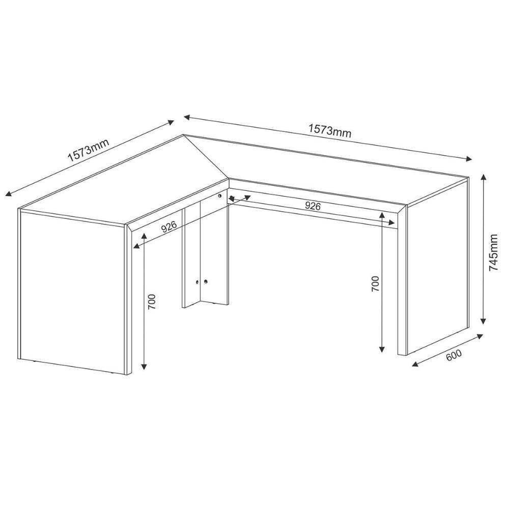 Mesa De Escritório Me4116 Branco - Tecno Mobili