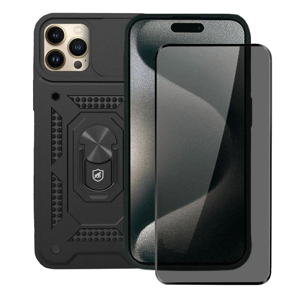 Kit Capa Dinamic Cam Protection e Pelicula Defender Pro Privacidade para iPhone 15 Pro Max - Gshield