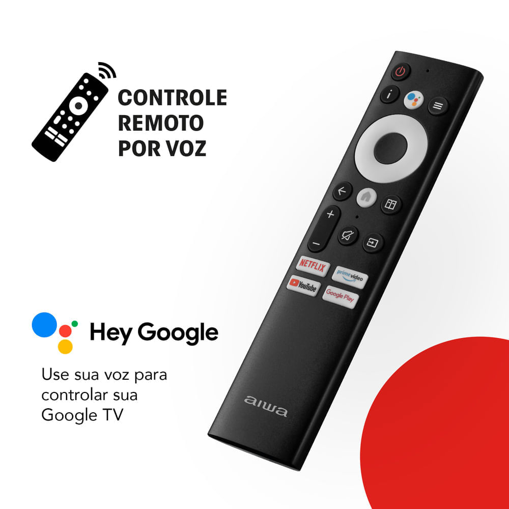 Smart TV AIWA 65” GOOGLE TV 4K Comando de voz Dolby Vision&Atmos AWS-TV-65-BL-01-G BIV