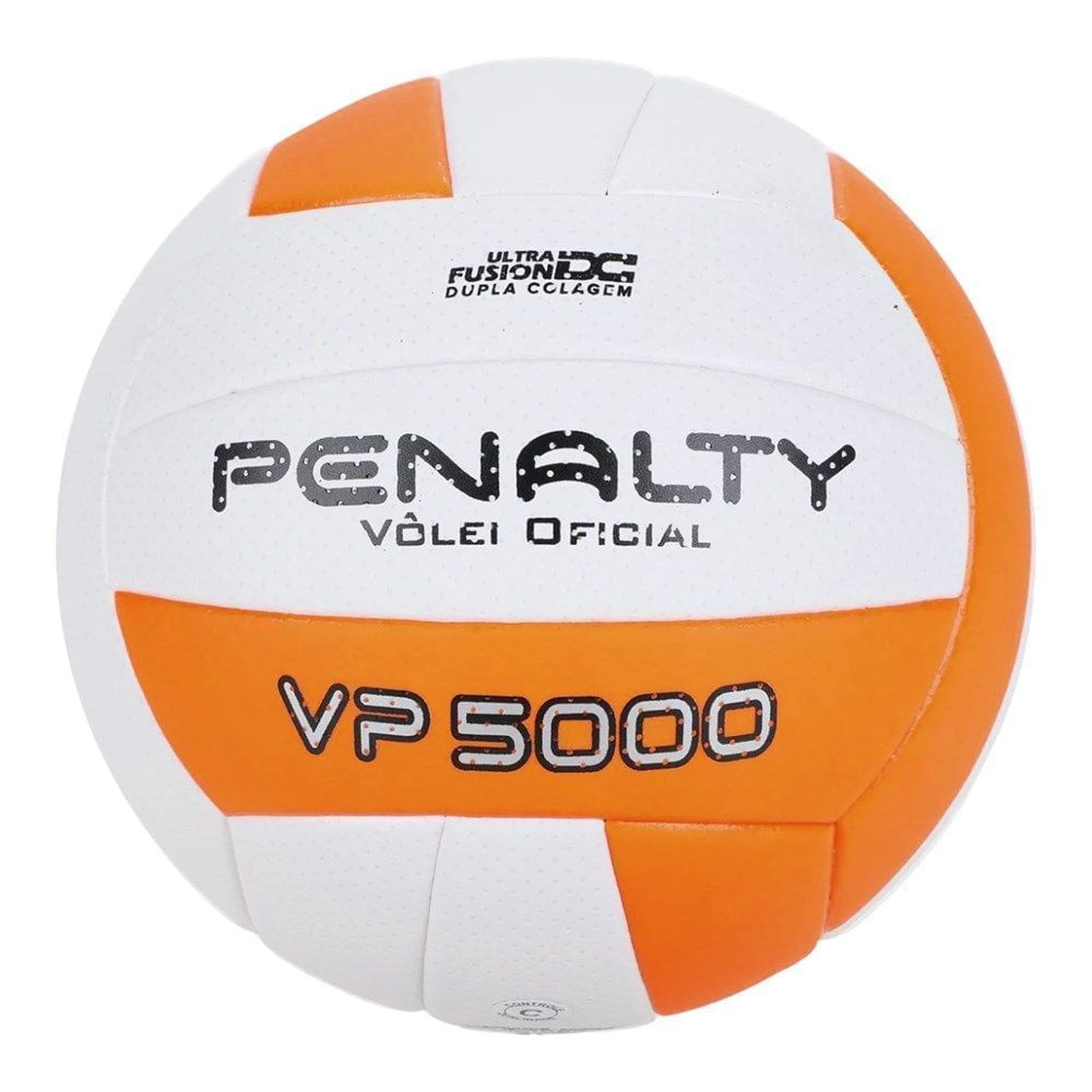 Kit Bola de Vôlei Penalty VP 5000 X + Bomba de Ar Único / Branco e Laranja