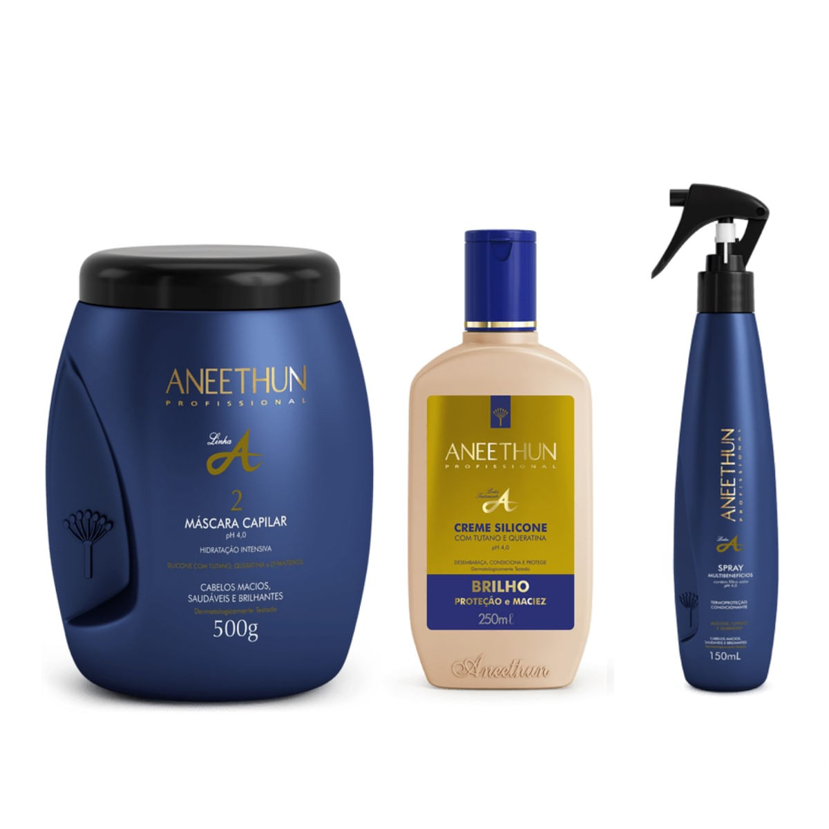 Kit Aneethun Linha A Mask500g+Creme250ml+Spray150ml
