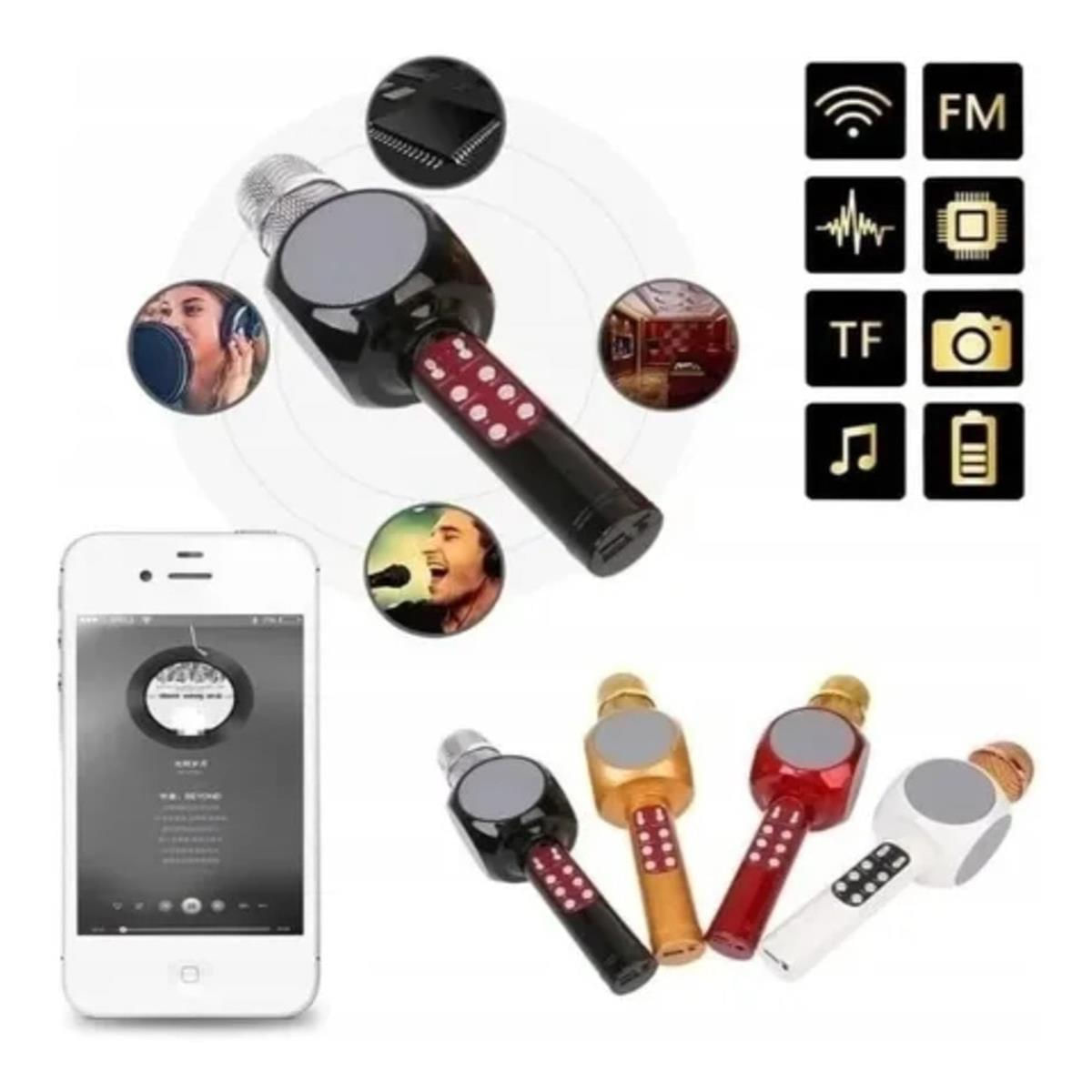 Microfone Para Celular usb Bluetooth Led  Speaker