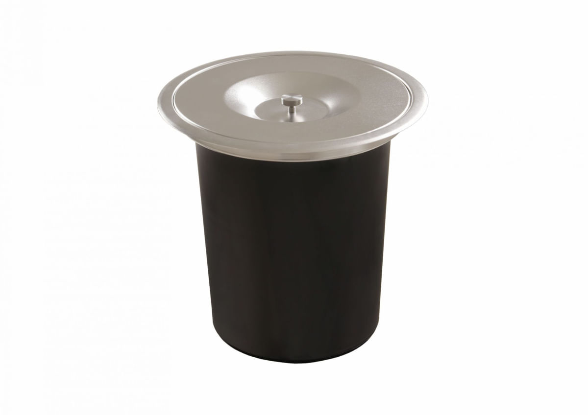 LIXEIRA PLASTICA DE BACCO 5L TAMPA INOX GHELPLUS 20.03.20505