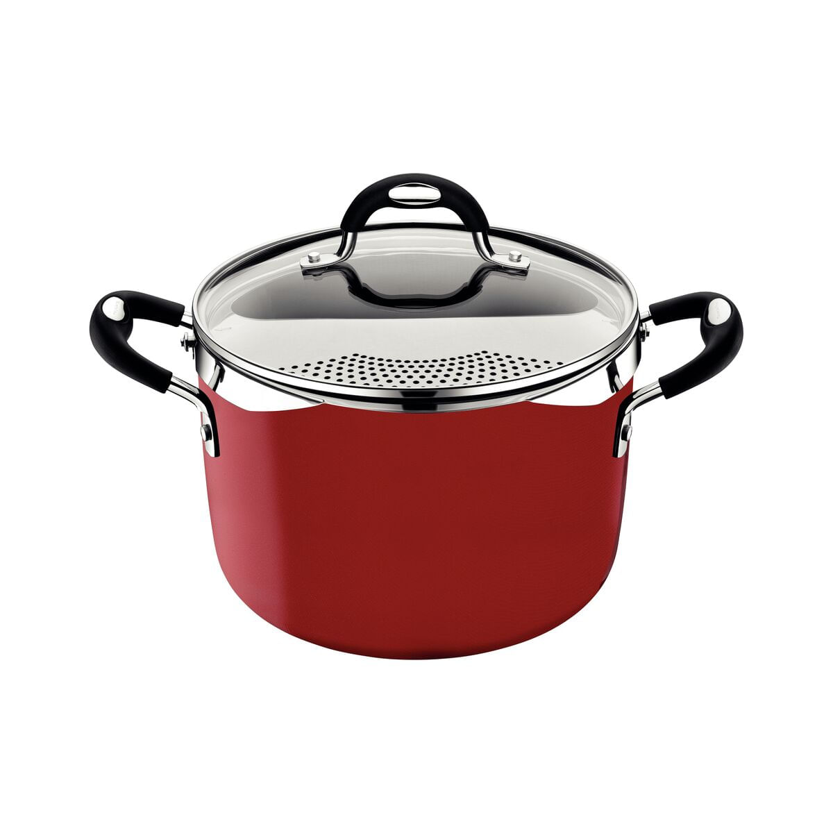 PANELA ESPAGUETEIRA TRAMONTINA 22CM 5,4L MÔNACO INDUÇÃO - Vermelho 28709/722