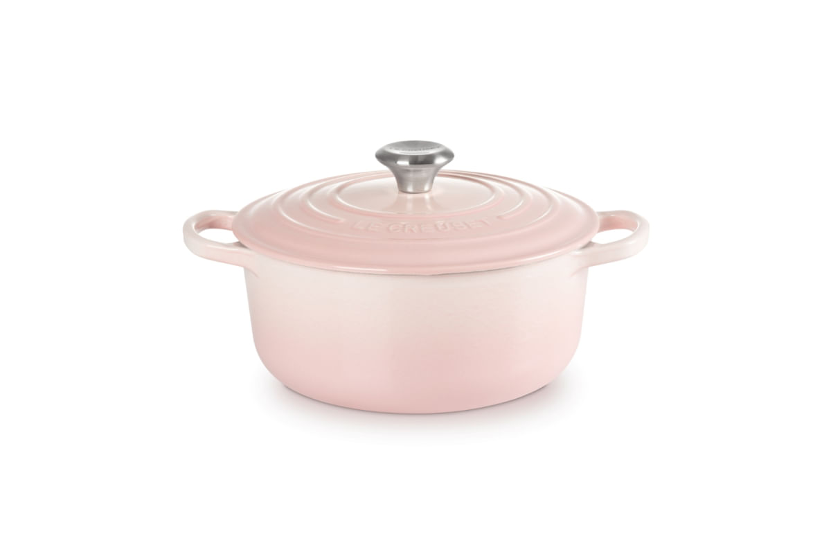 PANELA REDONDA LE CREUSET 20CM SIGNATURE FERRO ESMALTADO SHELL PINK 21177207774430