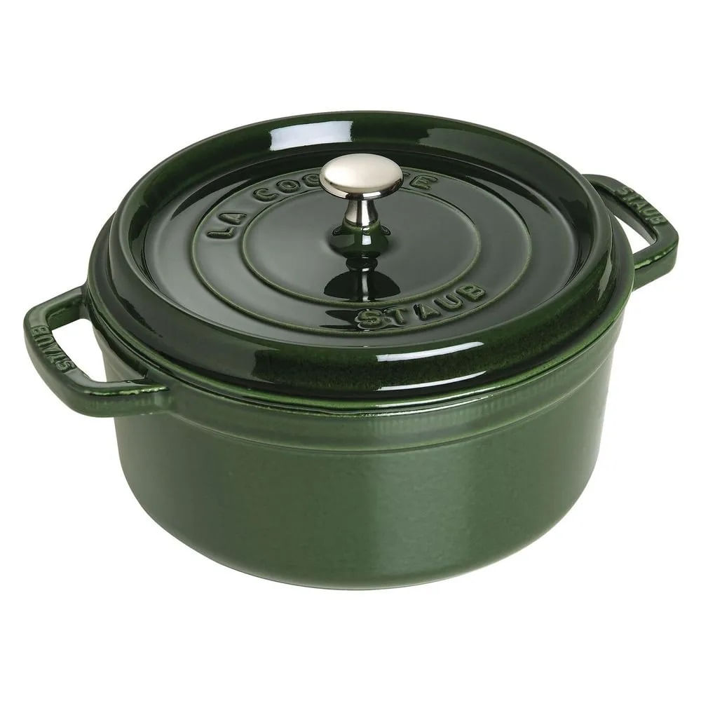 CAÇAROLA STAUB REDONDA EM FERRO FUNDIDO VERDE BASIL 24CM 405093560