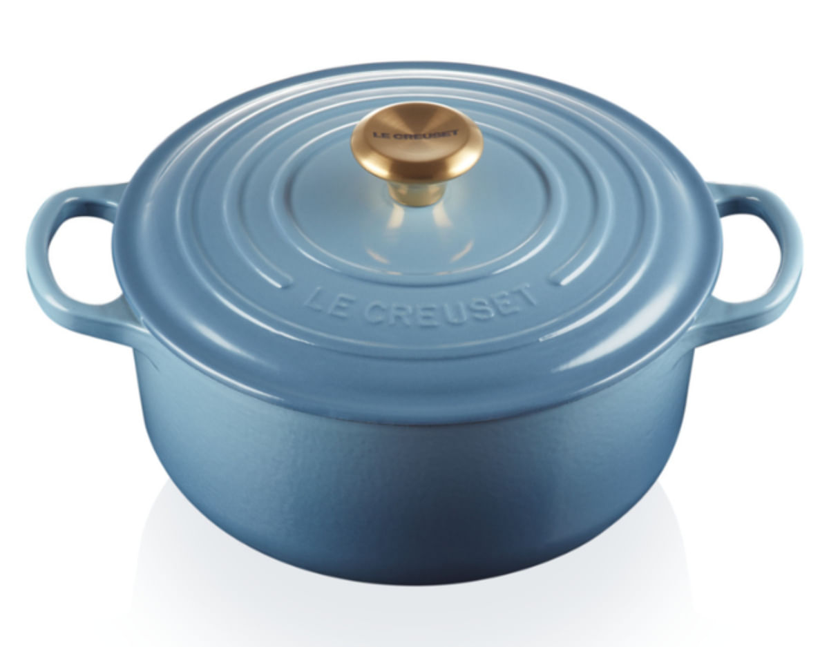 PANELA REDONDA LE CREUSET 20CM SIGNATURE FERRO ESMALTADO AZUL CHAMBRAY 21177204344441