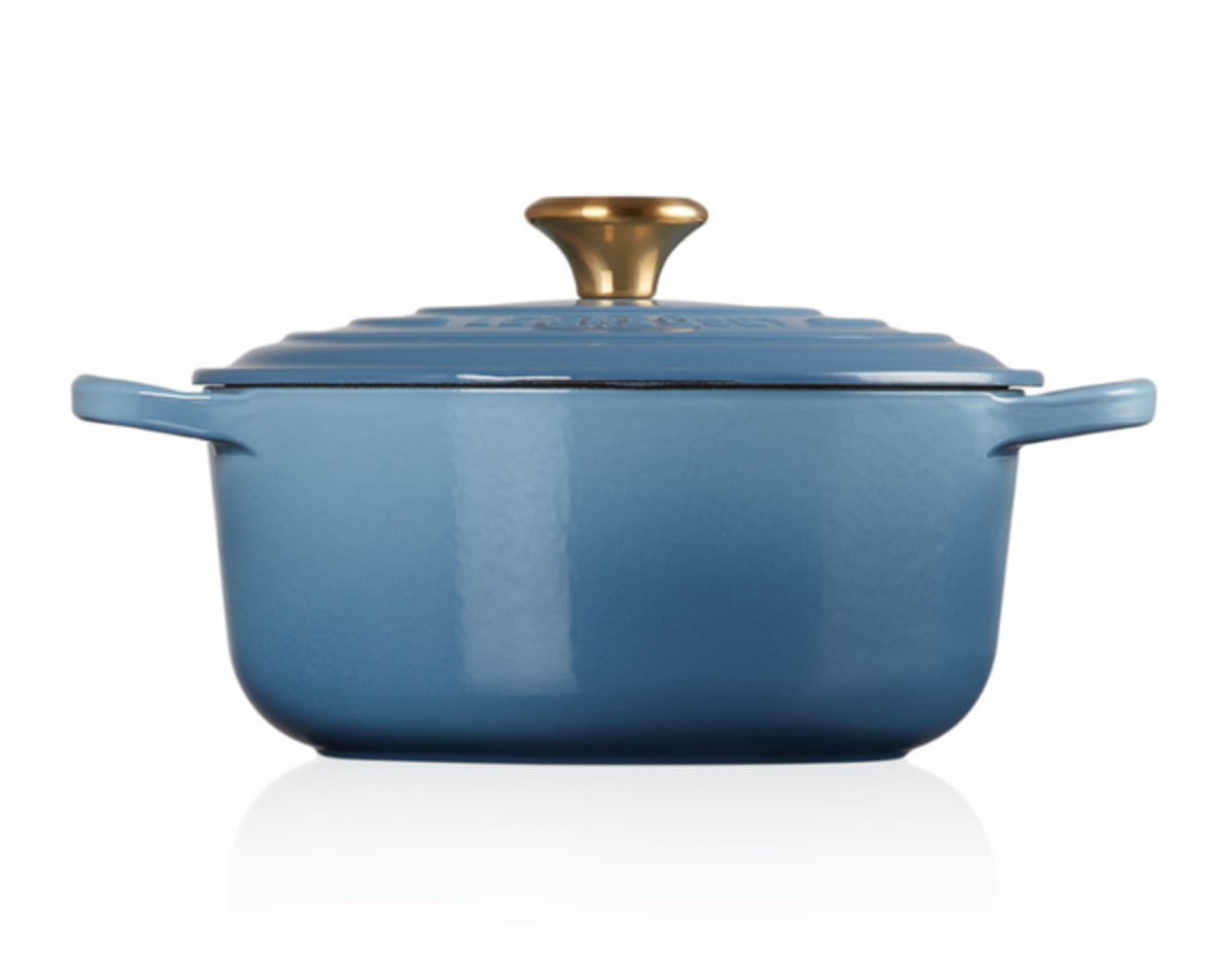 PANELA REDONDA LE CREUSET 20CM SIGNATURE FERRO ESMALTADO AZUL CHAMBRAY 21177204344441