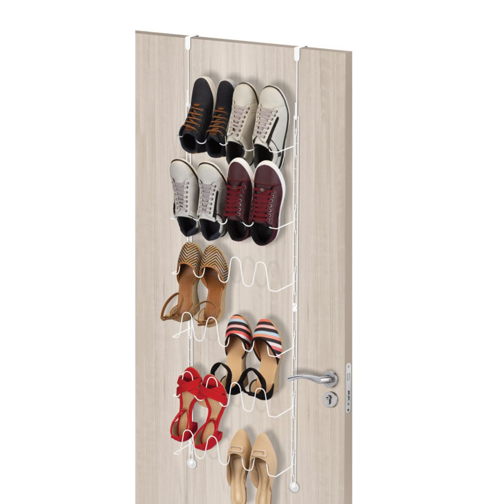 Sapateira para Porta Parede Branca 12 pares Modular