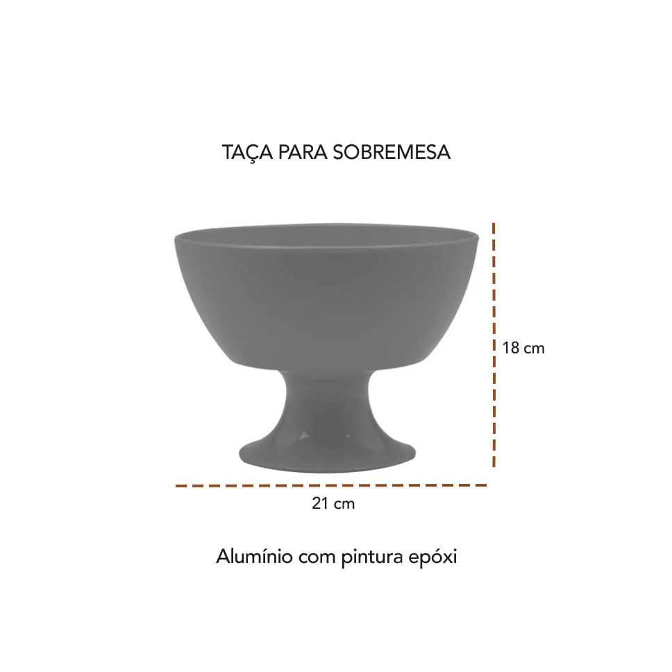 Jogo de Sobremesa Taças Aluminio Preto 5un