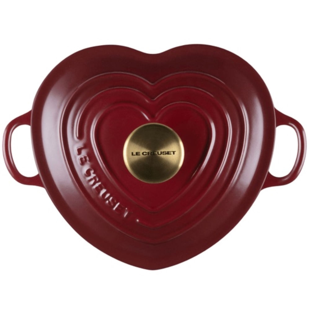 PANELA LE CREUSET CORAÇÃO TRADITION EM FERRO FUNDIDO VERMELHO RHONE 20CM 21401209494442