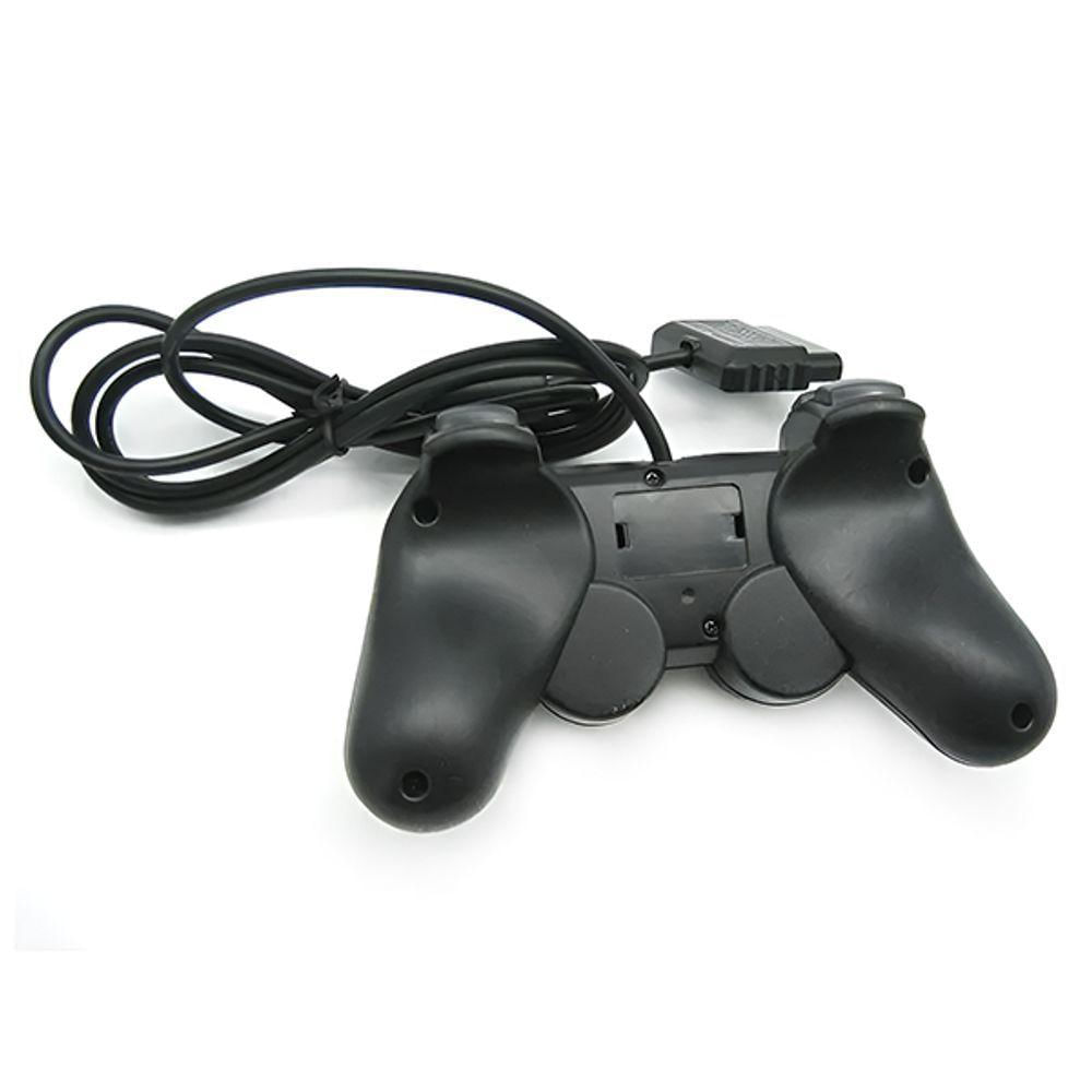 Manete De Ps2 Dualshock Com Fio Vibração Controle Analógico Confortável E Resistente