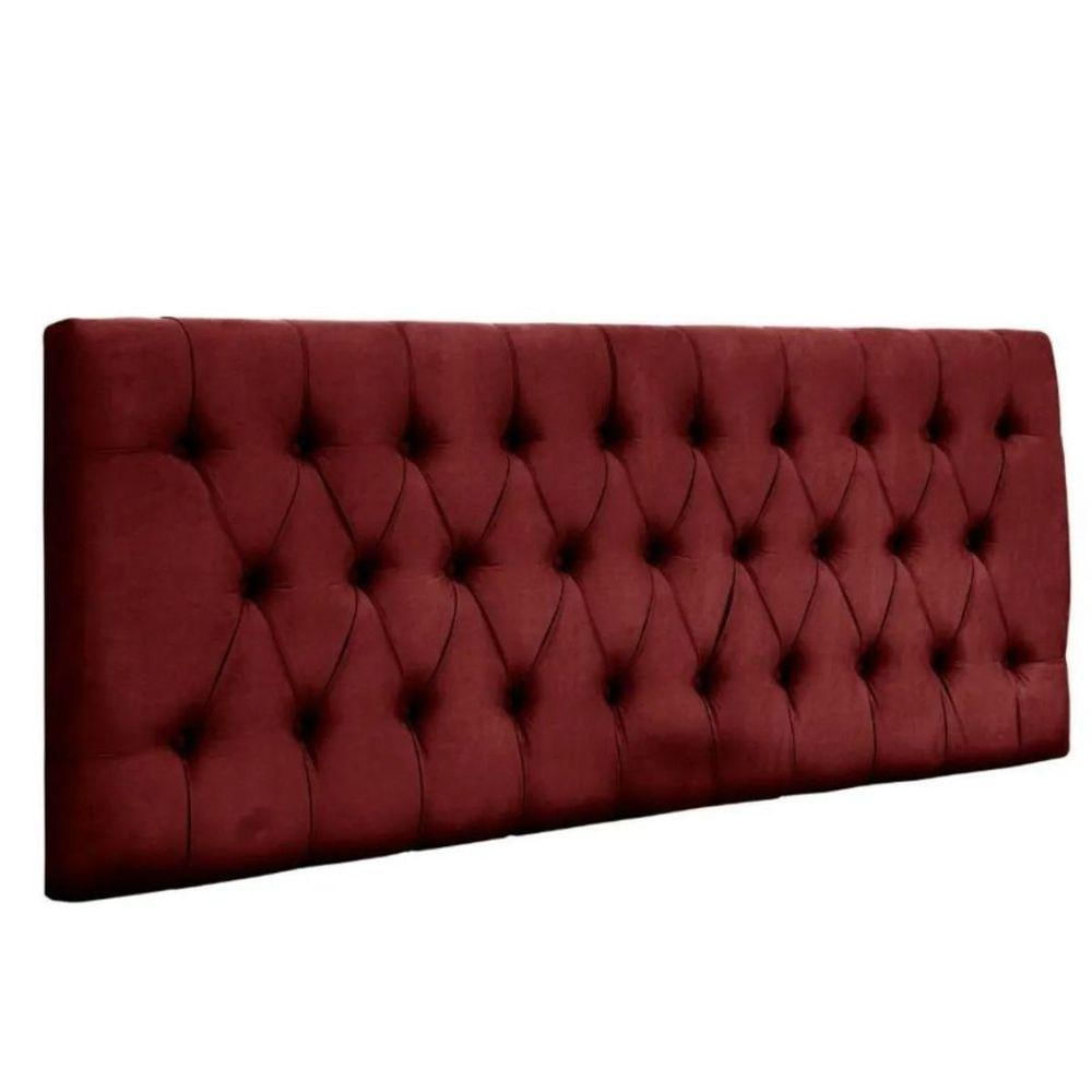 Painel Cabeceira Dubai Para Cama Box-1,38 Mt-suede Vermelho