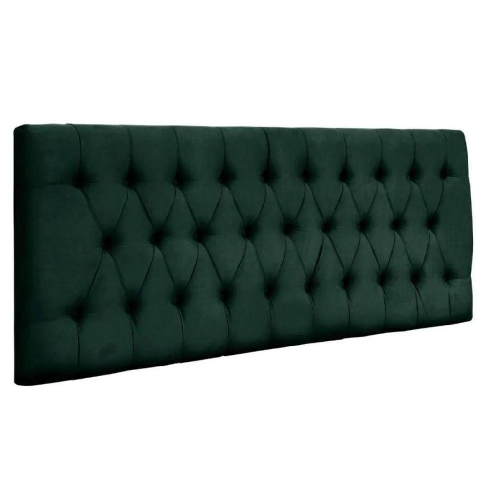 Painel Cabeceira Dubai Para Cama Box-1 Metro-suede Verde