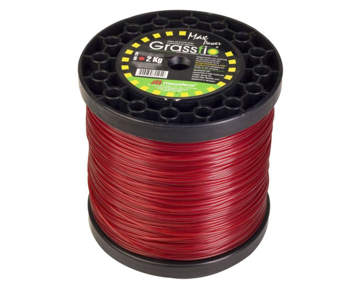 Fio Nylon Cortador Grama Grassfio 2,8Mm 2Kg Vermelho