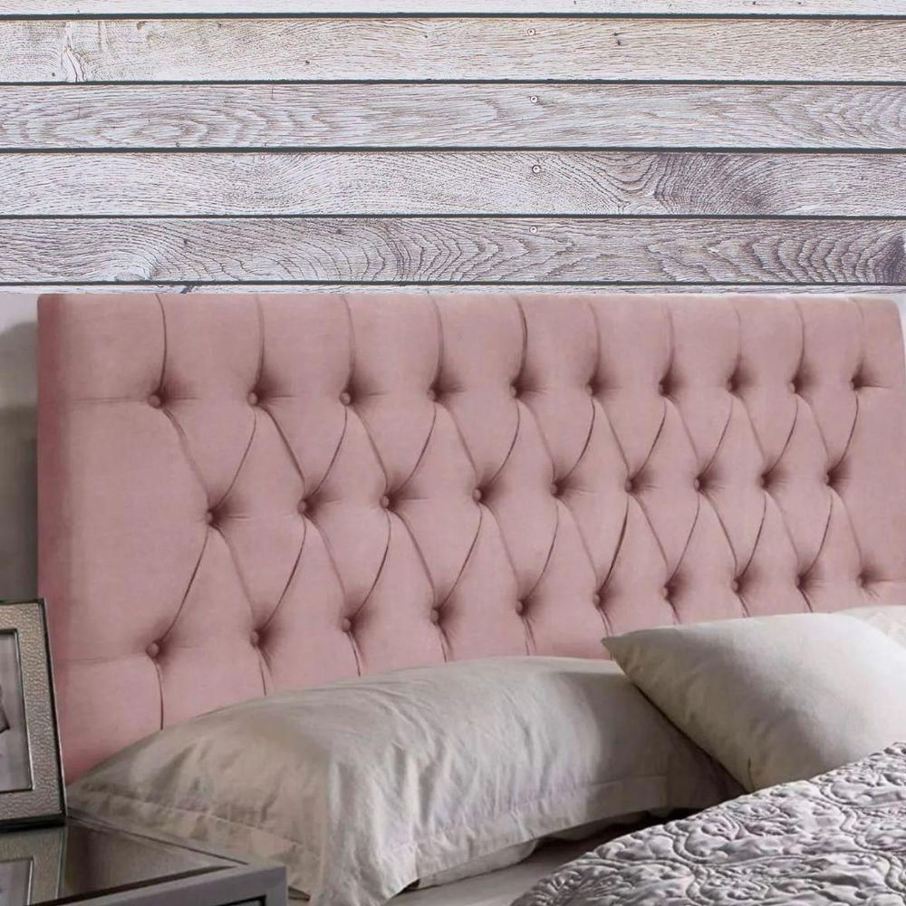 Painel Cabeceira Dubai Para Cama Box-1,20 Mt-veludo Rosa