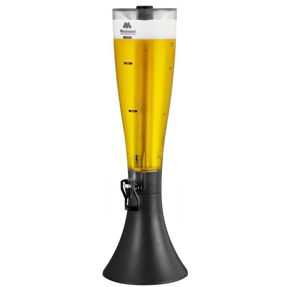 Torre De Chopp Marcbeer 2,5 Litros Mb2 Marchesoni Chopeira Marcbeer 2,5 Litros Preto