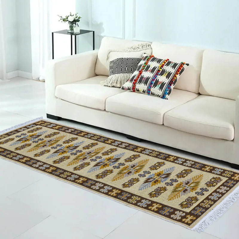 1 Tapete Kilim Passadeira Algodão Lux Dupla Face Kmr1 60x180