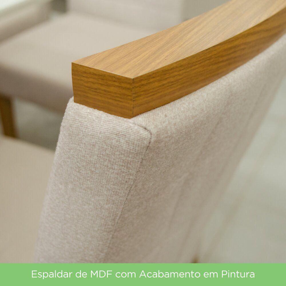 Conjunto Sala Jantar Mdf| 4Cadeiras Off White Nature E Linho