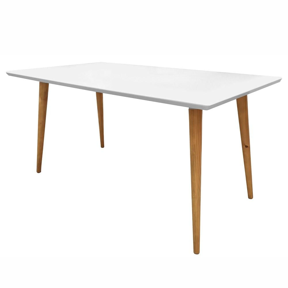 Mesa De Jantar Retangular 160cm 6 Lugares Veneza C14 Branco - Mpozenato