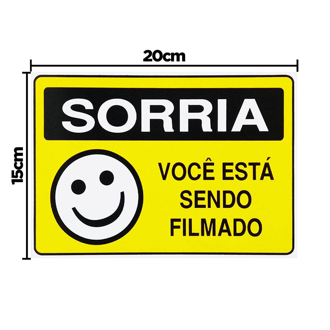 Placa De Sinalização Sorria Você Está Sendo Filmado 20x15 Acesso - P-25 F9e