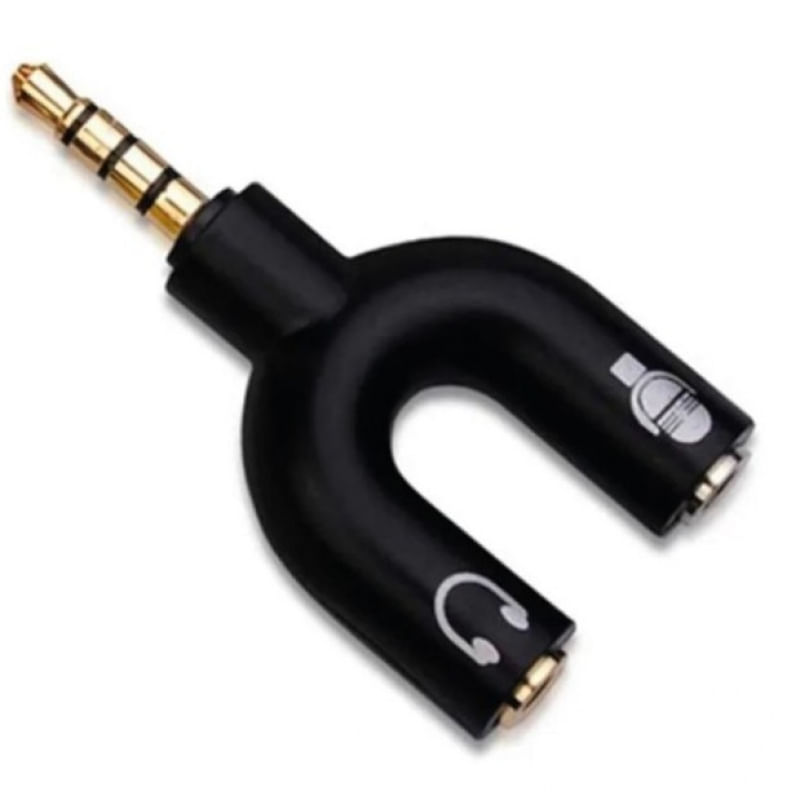 Adaptador Splitter Cabo Fone Microfone Headset Lapela P2 / P3 Áudio COR ALEATÓRIA