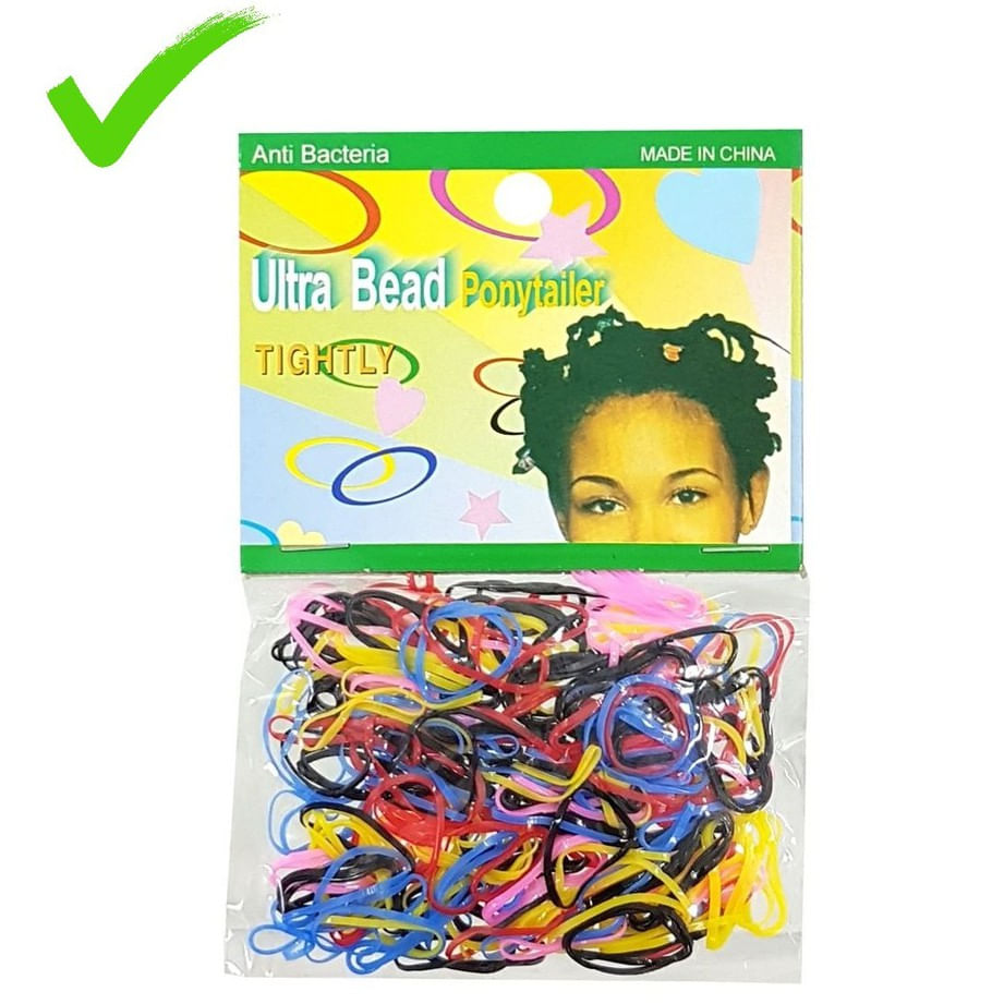 Elastico Silicone Penteado Ultra Bead Ponytailer EMbalagem com aprox. 100 unidades 2 pacotes