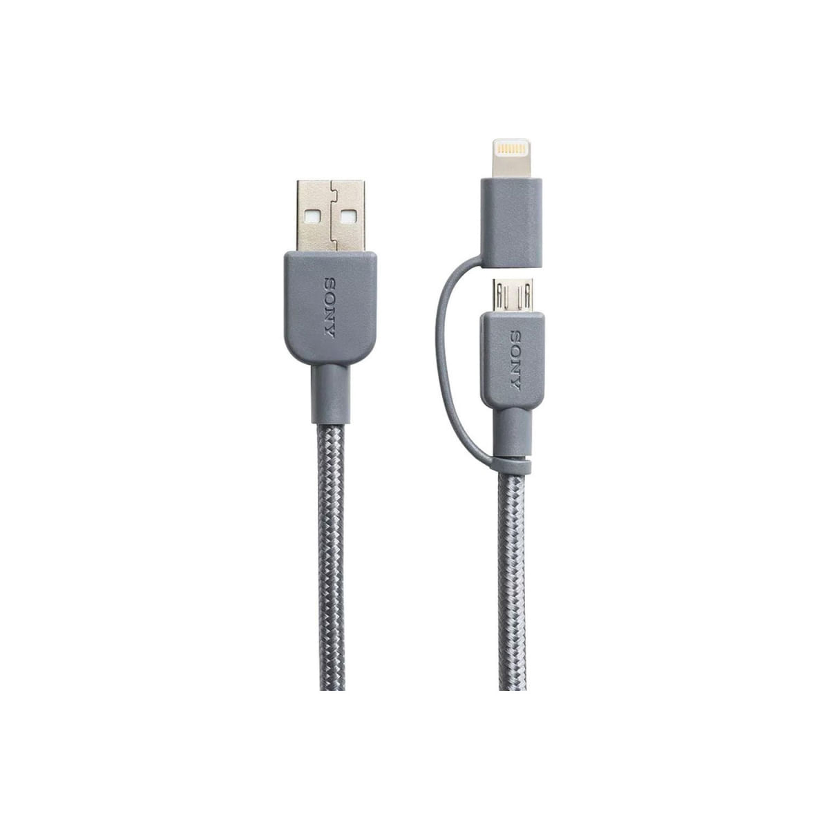 Cabo Micro USB e Lightning 2 em 1 Premium Cinza - Sony