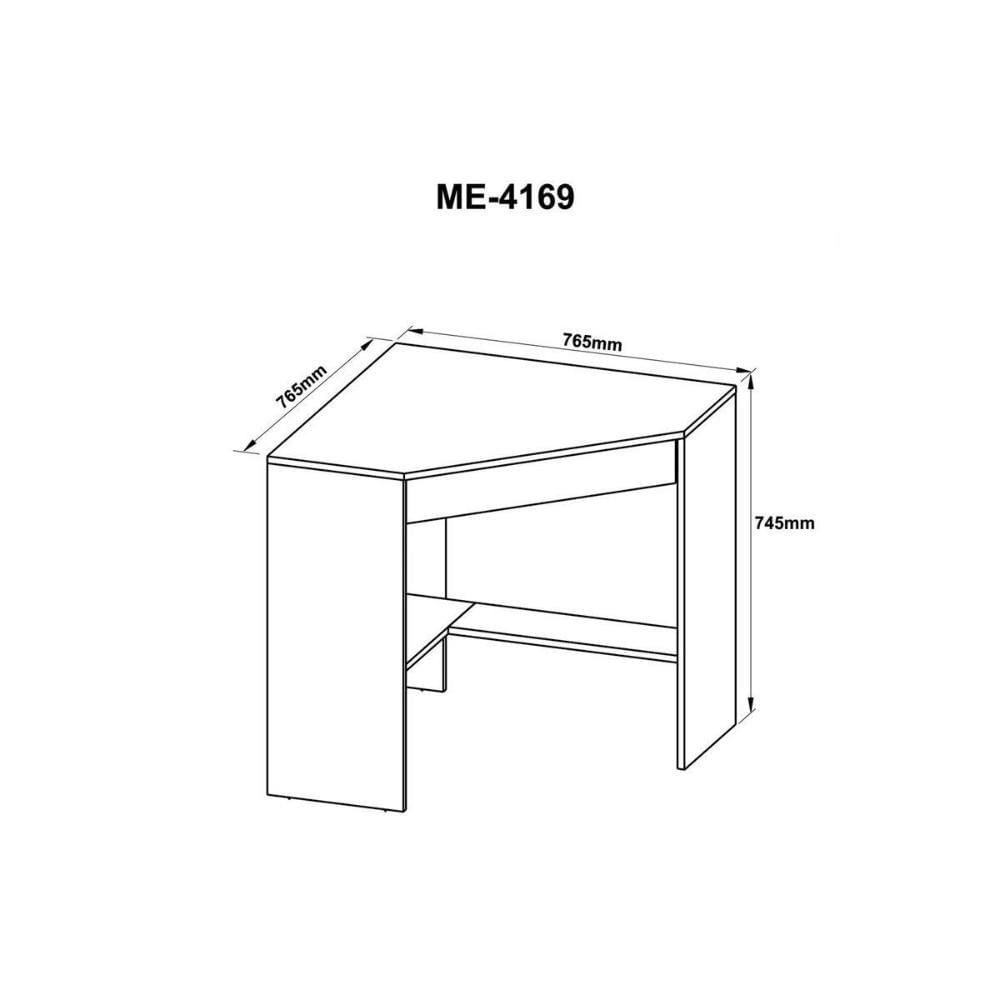 Mesa Canto P-escritório Canto Me4169 C- 1 Gaveta Branco - Tecno Mobili