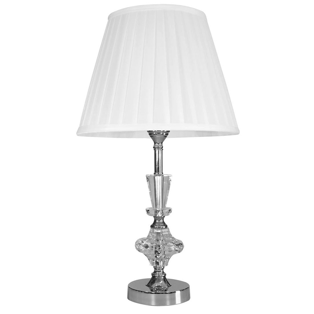 Abajur de Mesa Toque Cristal Vidro Decorativo Hambiente Hall Sala Quarto Luminária Led e Cúpula 50cm