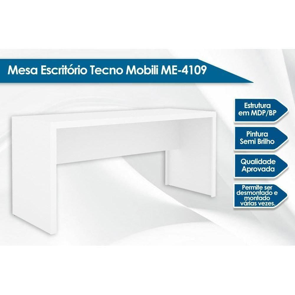 Mesa De Escritório Me4109 Preto - Tecno Mobili