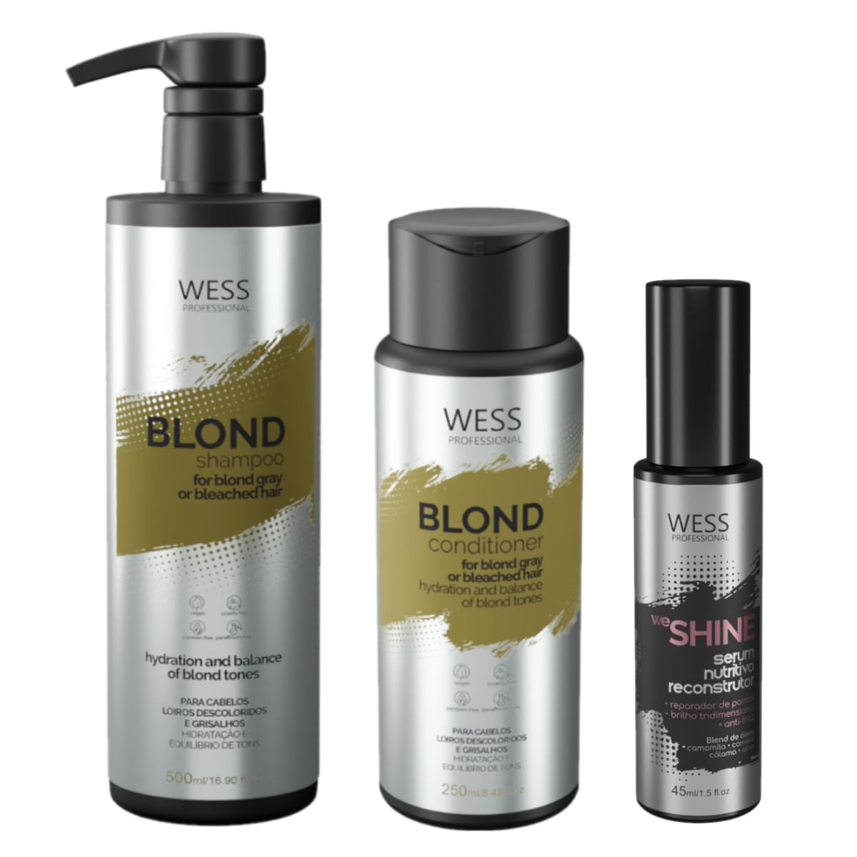 Kit Wess Blond SH 500ml + Cond 250ml + We Shine 45ml