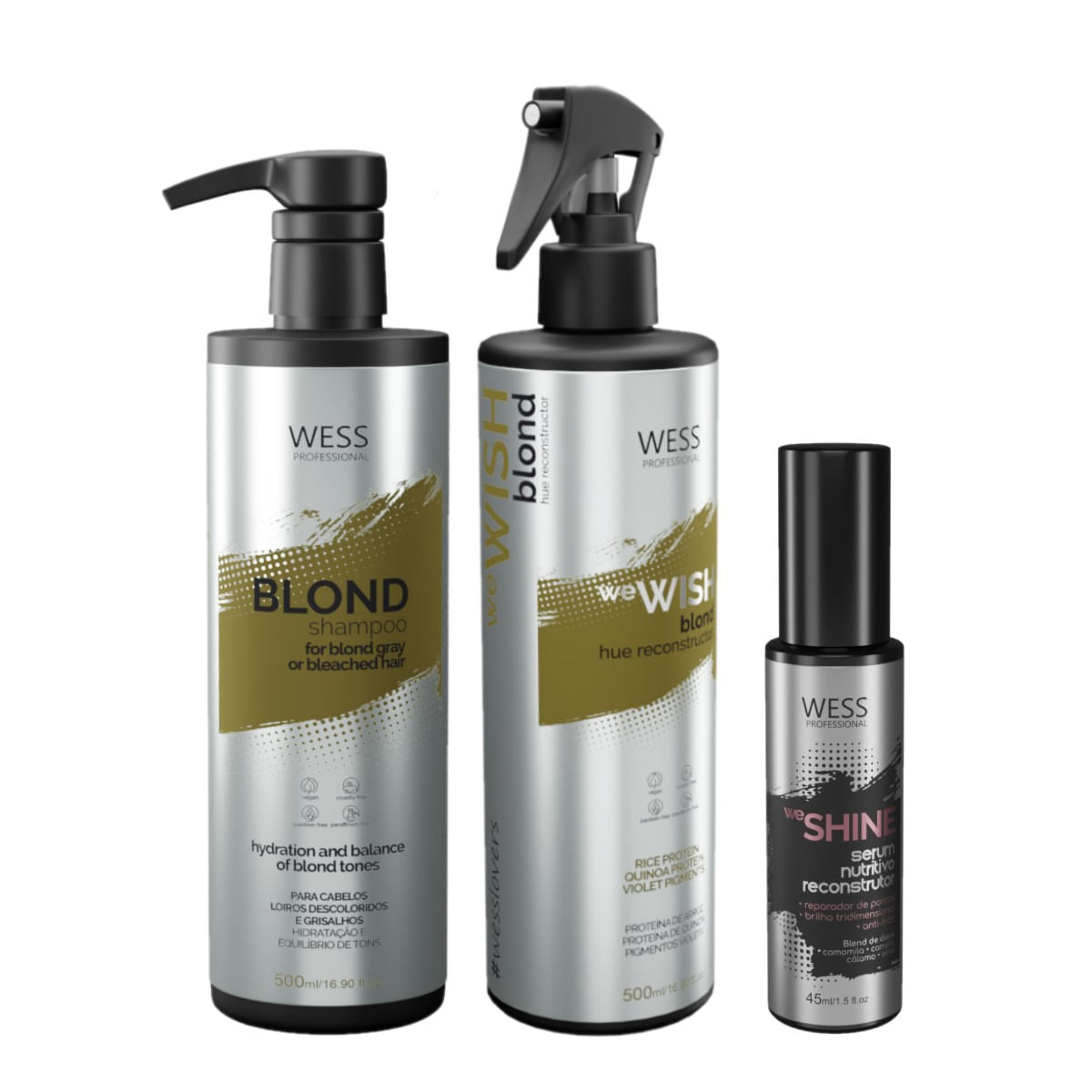 Kit Wess Blond SH 500ml + We Wish M. 500ml + We Shine 45ml