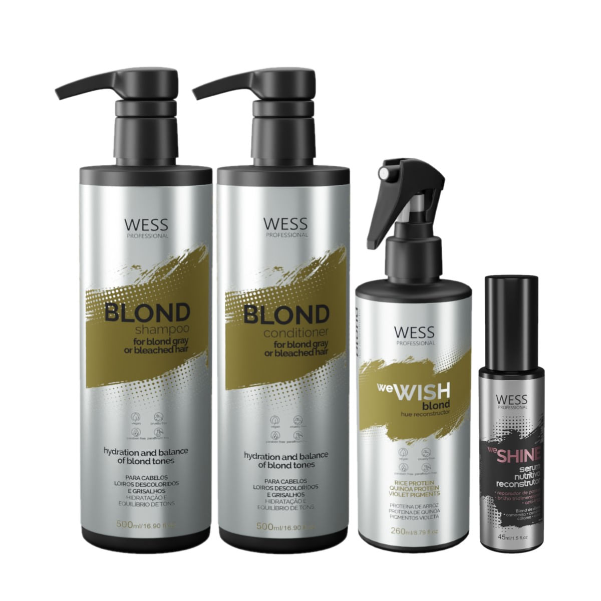 Wess Blond SH 500ml+Cond 500ml+WeWish M.260ml+WeShine 45ml