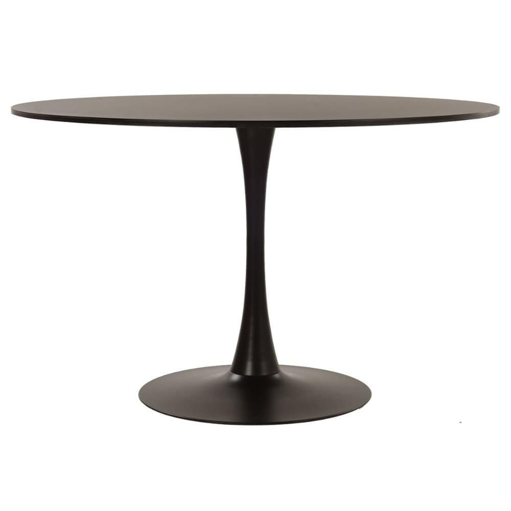 Mesa De Jantar Redonda Tulipa 120 Cm Preto Preto