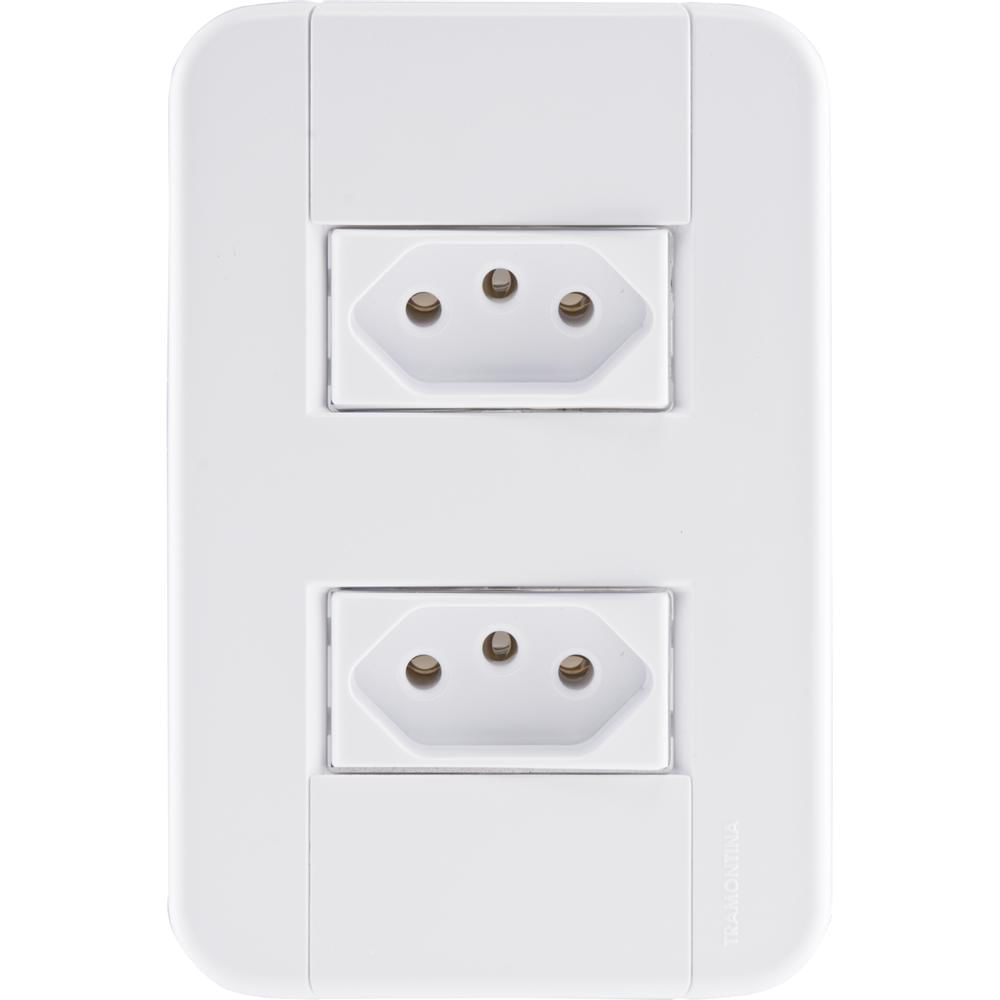 Conjunto 4x2 com 2 Tomadas 2P+T 20 A 250 V Tramontina Tablet  Branco