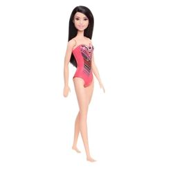 Boneca Barbie - Barbie Fashionista - Moda Praia - BB MORENA MAIO ROSA