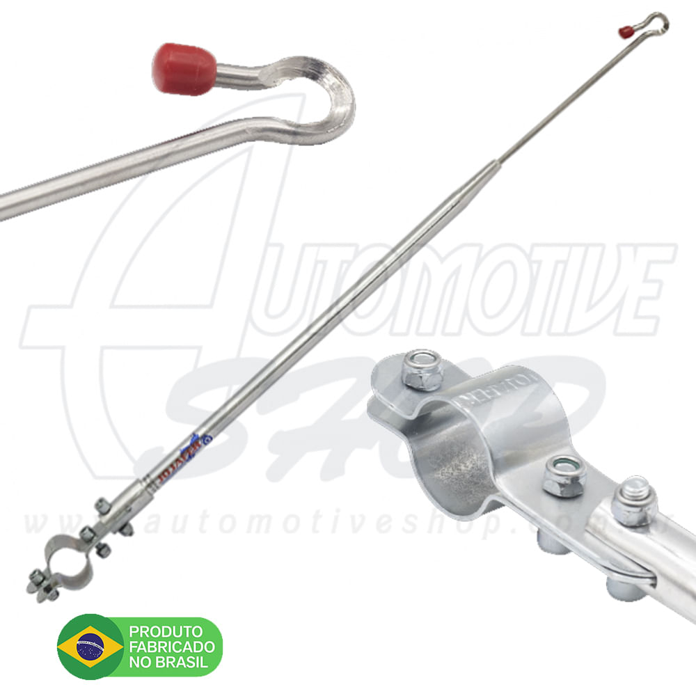 Antena Corta Pipa Moto Retrátil Guidao Aço Inox Prata M1