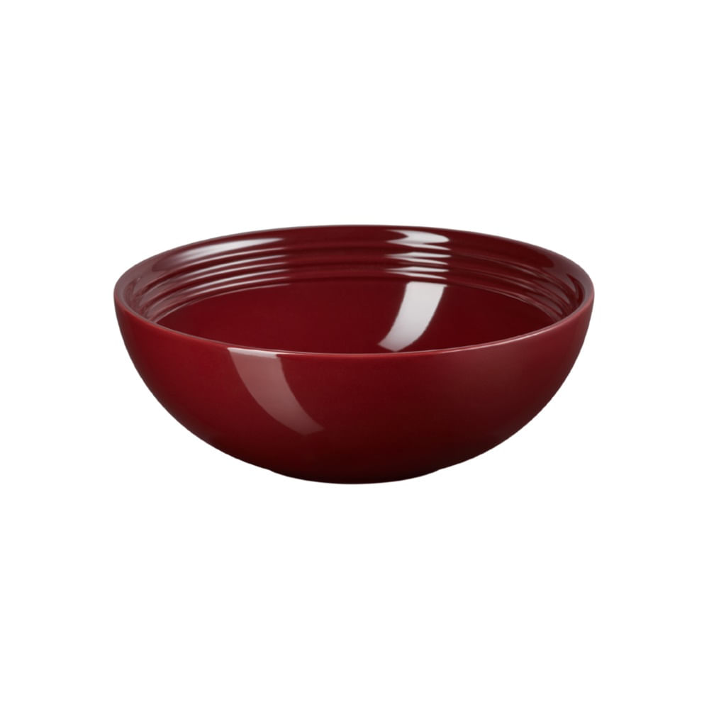 KIT LE CREUSET BOWL REDONDO 24CM E ESPÁTULA MÉDIA DE SILICONE VERMELHO RHONE