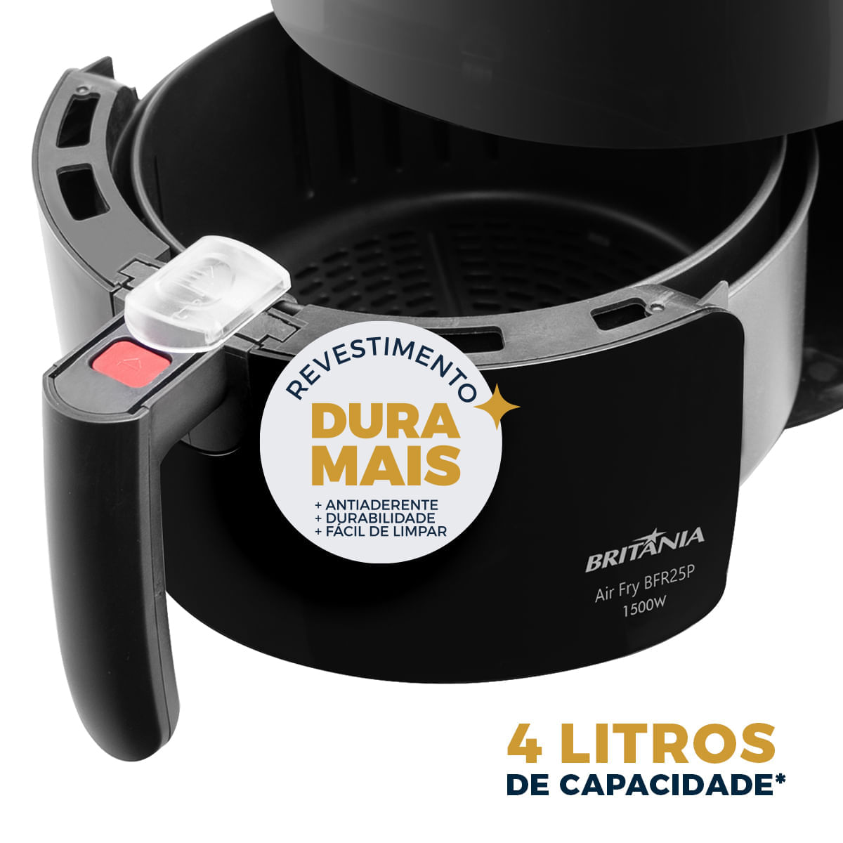 Air Fryer Britânia 3,5L Antiaderente 1500W BCAF40C 127V